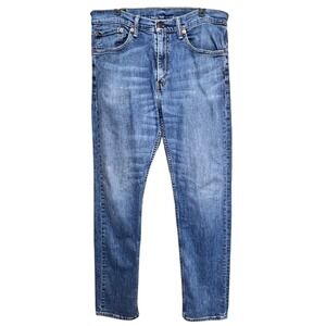Levi's 505 Mens Size 34x36 Whiskered Straight Leg Jeans Blue Medium Wash Denim